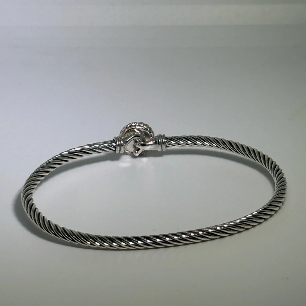 David Yurman Sterling silver pink sapphire bracelet